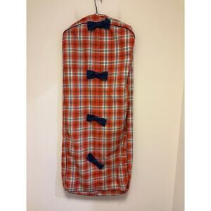 Vintage Tannerway Plaid Garment Bag With Bow Accents